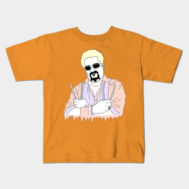 Guy Fieri Kids T-Shirt by robertromanian